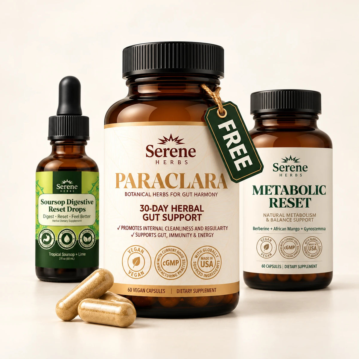 Paraclara free with Metabolic Reset and Soursop Daily Gut Drops