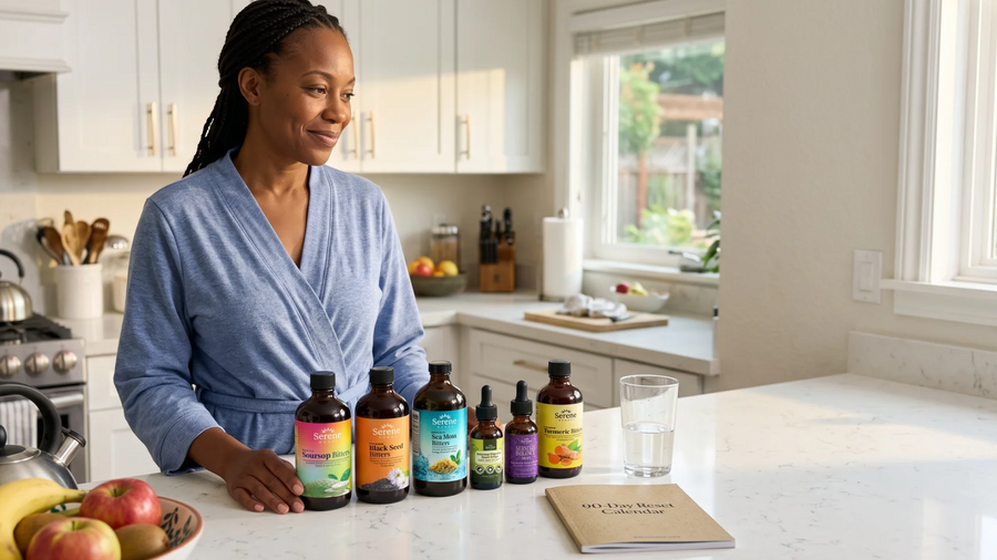 A customer with Serene Herbs at home