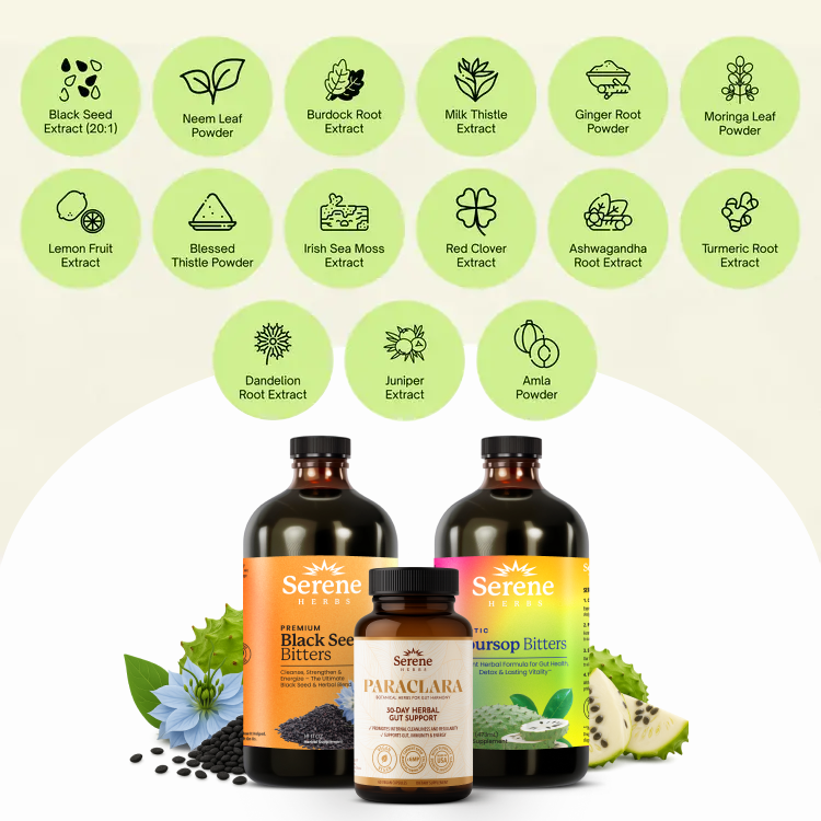 Soursop Bitters, Black Seed Bitters & Parasite Cleanser Bundle