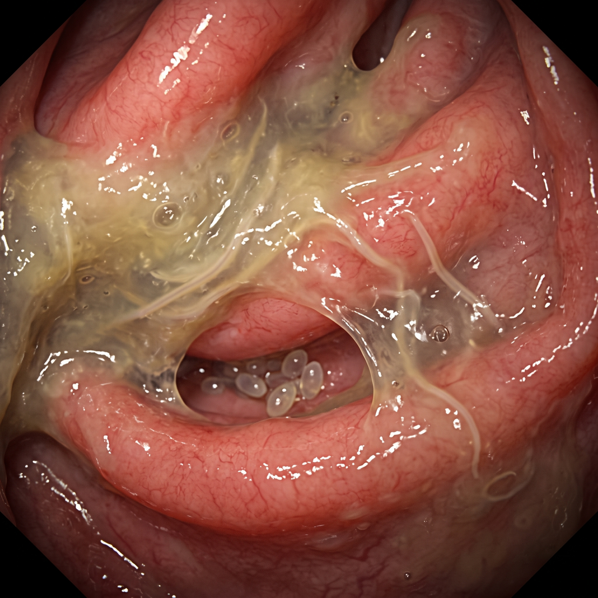 A woman at home in the US with a swollen belly