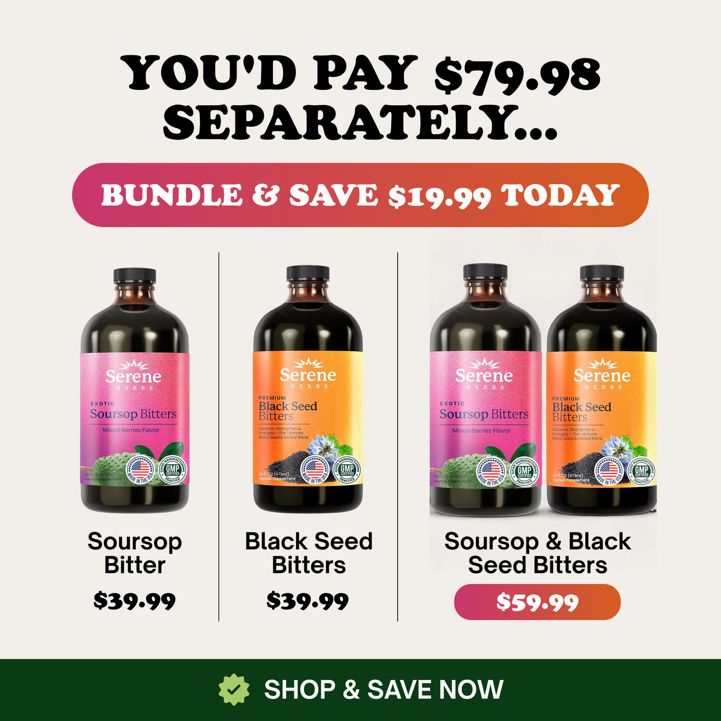 Soursop Mixed Berry & Black Seed Bitters Bundle